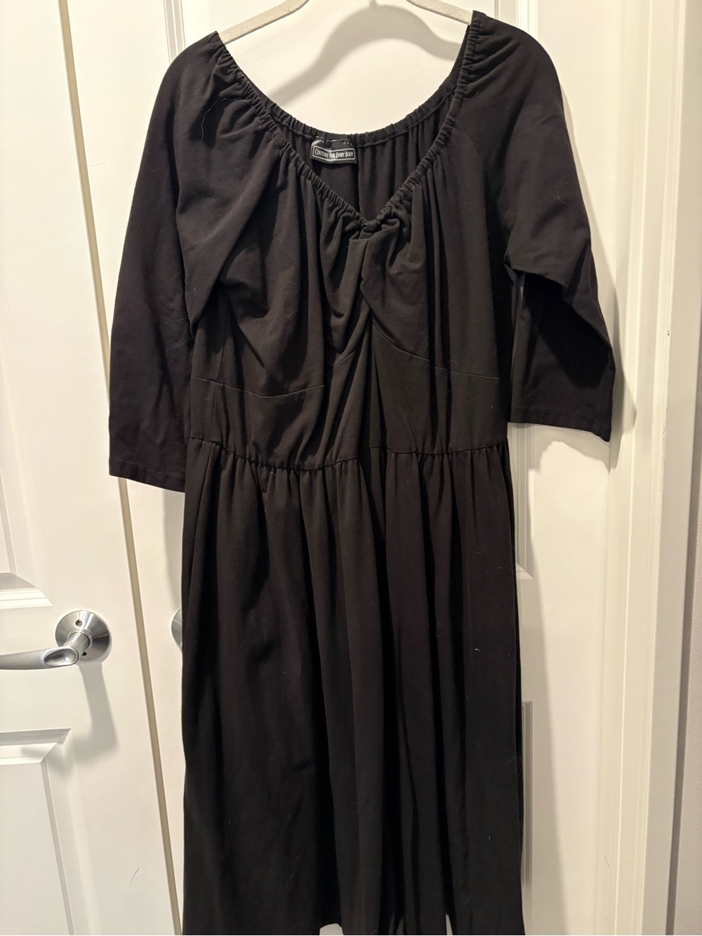 Pinup Couture Black Midi Peasant Dress